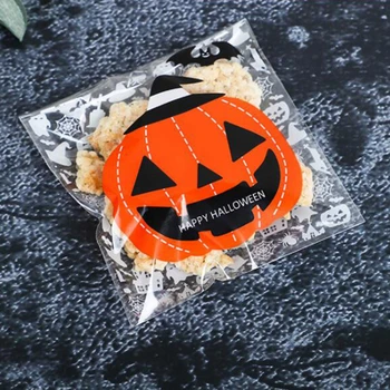 100tk Happy Halloween Candy Kott Cookie Kingitus Kotid Küpsised Suupiste Plastikust Pakendi Kotid Halloween Pool Kaunistamise Tarvikud