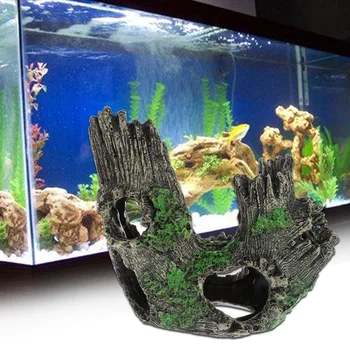 Vaik Akvaariumi Puit Pagasiruumi Teenetemärgi Kunstlik Lanscaping Ornament Kala Tank Õõnes Driftwood Rock Cave Kala-Krevetid Peidus