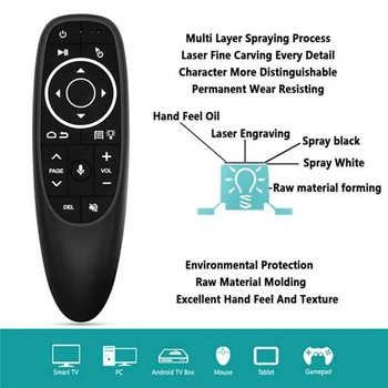 G10S PRO Smart Häält, puldiga Güroskoop Traadita Õhu Hiirt, koos Taustavalgustusega jaoks X96 H96 MAX T95Q TX6 Android TV Box