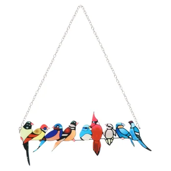 Loominguline Peitsitud Lind Klaasist Aken Rippus Ornament Ripats Kodu Kaunistamiseks