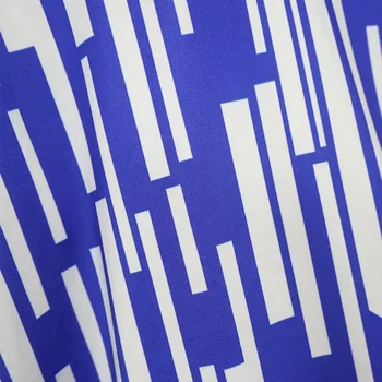 Naiste Sinine Triibuline Trükitud Kaks Tükki Set Pika Varrukaga Pluus Tops koos Kõrge Vöökoht Püksid Vabaaja Mood Kevad-Suvi Naine Uus