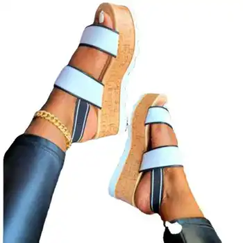 Uus Suvine 2021 Kiilud Sandaalid Mood Avatud Varvas, Platvorm Kontsaga Sandaalid Daamid Valge Mugavuse Naine Outdoor Jalatsid Pluss Suurus