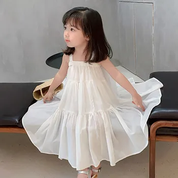 Laste Korea Versiooni Suspender Seelik Suvel Tüdruk, Uus Vabaaja Seelik Riietuda Lahti Rannas Seelik Tahked Värvi Kostüüm