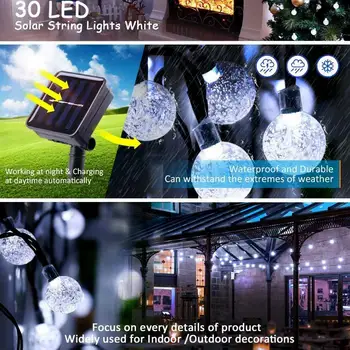 Solar Powered 30 LED Light String Aed Tee Õue Decor Lamp Väljas Veekindel Teenetemärgi Lamp