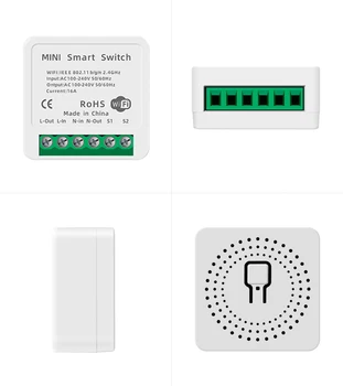 10A/16A Mini Smart Switch Toetab 2-Tee-Kontrolli Wifi DIY Targa Kodu Automaatika Moodul Töötab Alexa Google Kodu