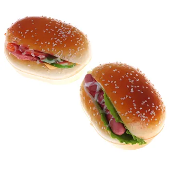Aeglaselt Tõusev Pehme Hamburgerid Külmkapp Magnet Kleebised Tahvel Magnetid Leib Kunstlik Võltsitud Kook Kid Mänguasi