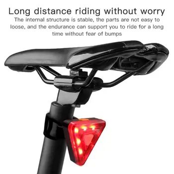 200mAh USB-Bike Riding Kolmnurksed Tagatuled Viis välgurežiimid Esile Veekindel Jalgratta Saba Lamp Ohutus Hoiatus Tagumine Tuli