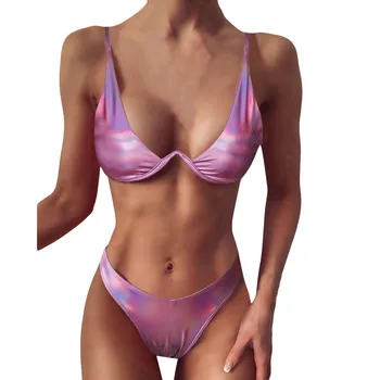 Seksikas Micro Bikini 2020 Uued Lakknahast Nähtamatu Camisole Sidemega Ujuda Masti Thong Bikinis Set Supelrõivad Naiste Ujumistrikoo Biquini