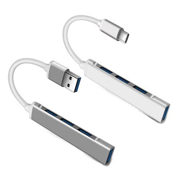 USB-C-HUB 3.0 C-Tüüpi 3.1 4 Port Multi Splitter Adapter OTG Lenovo Xiaomi Macbook Pro 13 Air Mac Pro PC-Arvuti Lisaseadmed