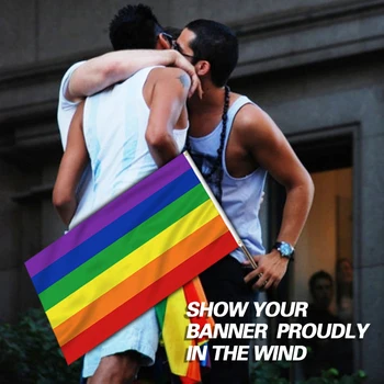 Vikerkaare Lipu 6 Triibud Värvi Ja Fade Tõend, Lõuend Header, Topelt Õmmeldud Gay Pride Banner Flags Polüester Pronksi Kaitserõngad