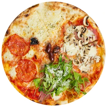 Naljakas Toidu Pizza 3D Trükitud Lapp Viska Tekid kahepoolne Ring Fliis Tekk