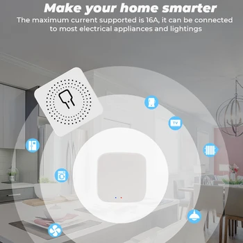 Tuya Mini DIY WiFi Smart Lüliti 16A 2-Way LED Relee App hääljuhtimine