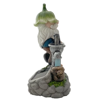 Vintage Vaik Elf Eakate Skulptuur Gnome Tõmbamine Vee Kuju Kujukeste Kääbus Aed Õue Art Landscape Teenetemärgi