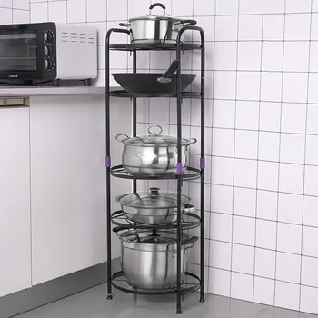 Multifunktsionaalne 5 Kihti Köök, Ladustamise Rack Must Raua Lihtsad Suure Mahutavusega Köök Tarvikud Potid Pan Riiul