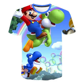 Lahe Koomiks Super Mario, Sonic 3D Disain T-särk Kids Summer T-Särk Noored Poisid Tüdrukud Tshirt Vabaaja Top Tee Riided 2020 uus