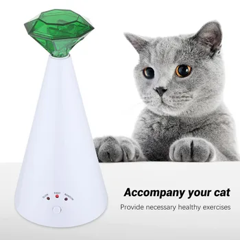 Diamond Cat Toy Elektrilised Pet Mänguasi Teemant Kujuline Interaktiivne Kass Reguleeritav 3 Kiirust Pet Osuti Plastikust Kassi Mänguasi Lemmikloomatarbed