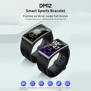 Uus toode DM12 smart watch 1.91 tolline ristküliku täielikult puutetundlik high definition suur ekraan äratuskell meeldetuletus