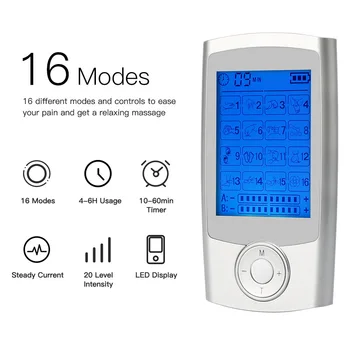 16 Mode EMS Elektrilised Herald Kümneid Masin Akupunktuur Keha Massaaž Digitaalse Ravi Massager Lihaste Stimulaator Electrostimulator