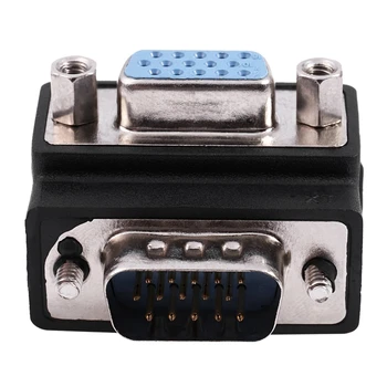 1x 15-Pin VGA Meeste ja Naiste M/F Parem Nurk Adapter & 2x USB 2.0 Type A Male to Type A Female Nurga Laiendamine Adapter