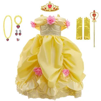 Kaunitar ja Koletis teise lapse Suve Printsess Belle Kleit Lapsed Pall Kleit Printsess Kostüüm Laste Kleidid Pidu ja Pulm
