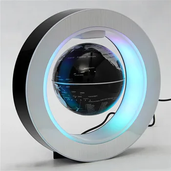 O kuju Must Sinine LED Maailma Kaart Decor Kodus Elektroonilise Magnetic Levitation Ujuvad Maailmas Antigravity LED Kingitus Teenetemärgi