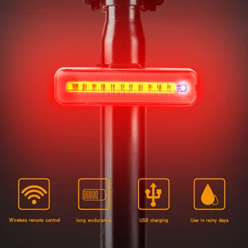 Bike Saba Kerge, Ultra Bright USB Laetav LED Välguga Tagumine Lamp, millel on puldiga Veekindel Saba Lamp Bike Tarvikud