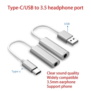 USB type-C-3.5 mm Stereo Jack, Peakomplekti Adapter Kaabel Väline helikaart G6DC