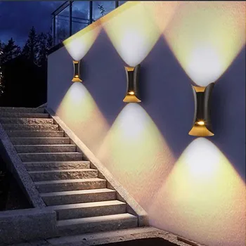 Üles Alla Veekindel LED Seina Lamp Väljas Motion Sensor Smart LED seinavalgusti Aed Õue Muru Veranda Sconce Seina Tuled Tähelepanu keskpunktis