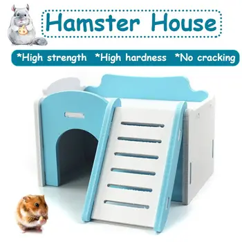 1 TK Hamster Maja Hamster Pesa Puidust Orav Koiotinahad merisiga Pet Lossi Mänguasi Lemmiklooma Maja Vaatamise Teki Redeli Pet Products