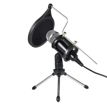 R58B 1Set USB Arvuti Mikrofoni Telefoni Kondensaator Mikrofon koos Akustilise Filter Seista Omanik Broadcast Podcasting, Online Jututoas