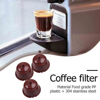 3tk Korduvtäidetavaid Kohvi Kapsel Filtrid Tassi Coffeeware Kohvi Filter Cup Köök Kohvik Vahendid Nespresso Dolce Gusto