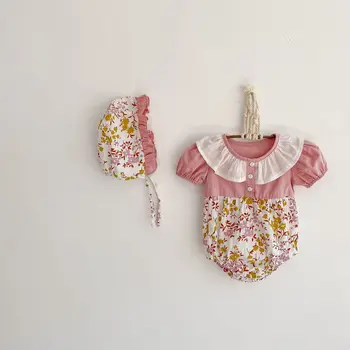 Koodykids Uus Summer Baby Girl Bodysuits Väikelapse Tüdruk Varustus Õie Sipukad Riided Vintage Stiilis Puuvillane Beebi Tüdruku Riided