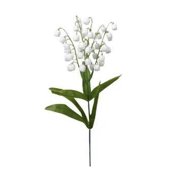 Ühe 5 Kahvel Kunstlik Lily Of The Valley Võltsitud Lilled 35 Cm Kvaliteedi Reaalne Touch Aed Väljas 5 Kahvlid Pool 35cm Vale Taimed