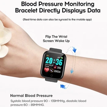 Uus Y68 Smart Vaadata Meeste ja Naiste vererõhk Fitness Tracker Käevõru Smart Kell Veekindel Sport Smart watch Android IOS14