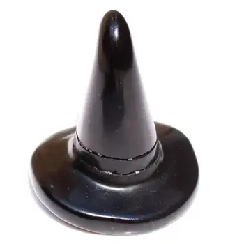 MOKAGY 40mm-50mm Käsitsi Nikerdatud Obsidian Kvarts Kivi Nõid müts Crystal Skulptuur 1tk
