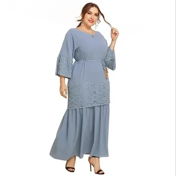 Dubai Seal Kaftan Moslemi Naiste Pikk Kleit Pits Segast Abaya Islami Vestido Ramadan Pool Õhtul Maxi Kleit Kleit Türgi Pluss Suurus