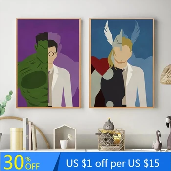Marvel Comics Dekoratiivsed Maalid Thor Hulk Loovuse Salong Home Decor Lõuendile Maali Poster Seina Prindib Cuadros Decor Õli