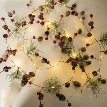 Jõulud Led Lamp Pinecones Vask Lamp Muinasjutt Tuled Soojad Valged Jõulud Puu Poole Siseviimistlus