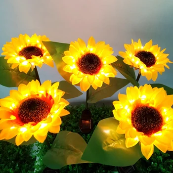 2tk Sloar LED Päevalille Tuled Väljas Veekindel Lilled, Muru Lamp Hoovis Aed Solar LED Maastiku Päevalille Tuled