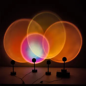 Sunset Projektori Lamp Rainbow Atmosfääri Led Night Light Kodu Magamistuba Coffe shop Taust Seina Kaunistamiseks USB Tabel Lamp