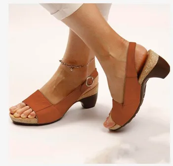 Töö sandaalid Daamid Vabaaja Sandaalid Suured Keskmise Paks Naiste Mood Sandaalid Non-slip Mugav Daamid Luksus Sandaalid