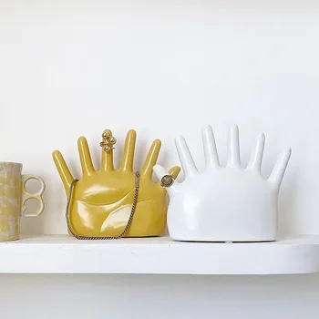 Euroopa loominguline palm kuju rõnga ehted ekraan mälu hammas teenetemärgi kaasaegne minimalistlik keraamilised ehted hammas kunsti teenetemärgi