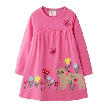 2020. aasta Kevadel Tüdrukute Kleidid Kids Ruuduline Elegantne Printsess Kleit Beebi Tüdruk Lille Trükitud Kleit 2 3 4 5 6 7 8 Aasta jooksul Lapsi ei Clothi