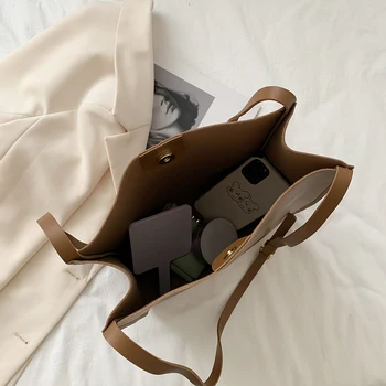 Solid Color Õla Messenger Bag Naiste Vabaaja Kõik-mängu Käekotid Totes Mood Lihtne PU Nahast Crossbody Kotid