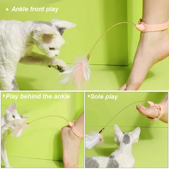 Feather Cat Toy Asendamine Pea Interaktiivne Palus Kassi Mänguasjad Kassid Kinni Sulg Mänguasjad DIY Tease Kassi Mänguasju Kassipoeg Kassid