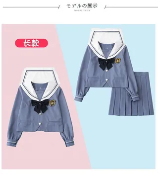 Sinine JK varustus Valge Kaela Mereväe Madrus Masti Jaapani Koolis Ühtne Tüdrukud Kleit Plisseeritud Seelik Vestidos Vintage Kleidid