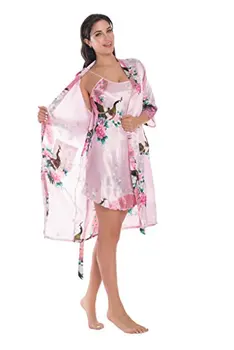 Naiste Sexy Pool Kimono Silk Paabulind Pesu Pruutneitsi Pulm Satiin Kleit Nightgowns Hommikumantel Pidžaama 2 Tööd