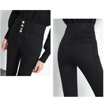 Talvel Soe Teksad Naine 2021 Kõrge Vöökoht Vabaaja Velvet Daamid Püksid Naiste Pantalon Denim Jeans naiste Püksid Suurus