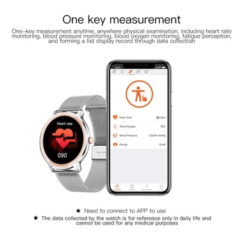 2021 Uus R18 7m Super Slim Naiste Smart Watch Täielikult Puutetundlik pulsikell vererõhk Smartwatch Android ja IOS KW10