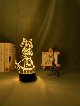 Anime Nekopara Azuki Led Night Light Magamistuba Teenetemärgi Sünnipäeva Kingitus Nightlight Mange Waifu Tuba Tabel 3d Lamp Nekopara